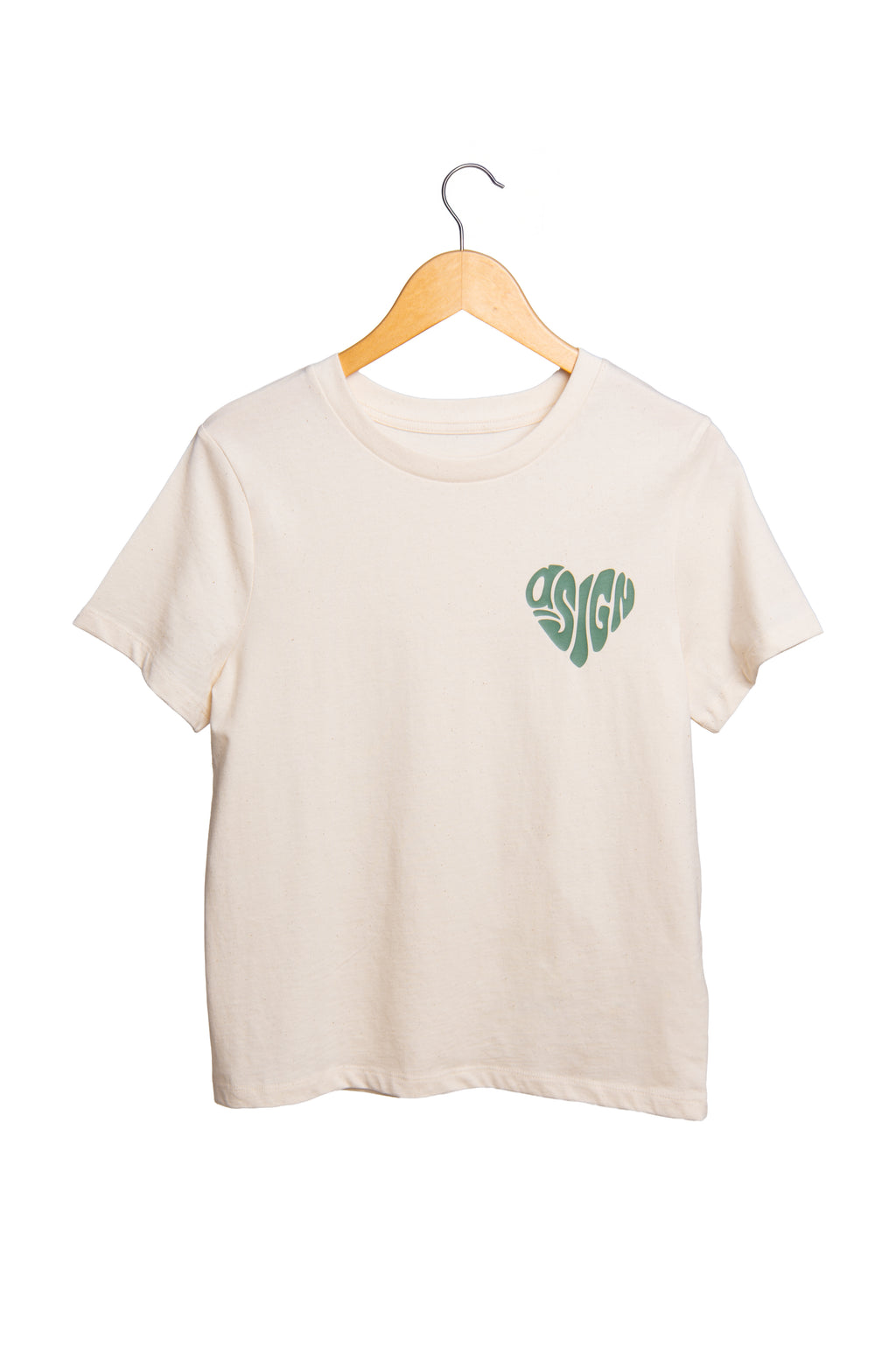 Grünes Authenticity T-Shirt von ASIGN. Nachhaltige Mode für selbstbewusste Frauen. Front