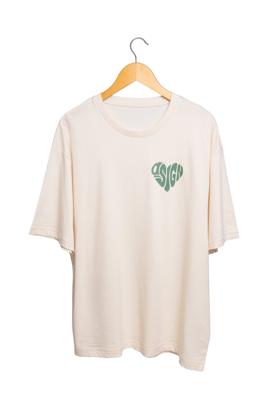 Oversize AUTHENTICITY T-Shirt von Asign mit grünem Logo Aufduck. Frontansicht.